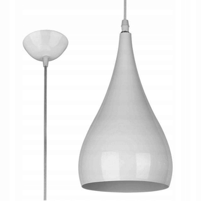 Lampa wisząca zwis stół JUSTA biała łezka