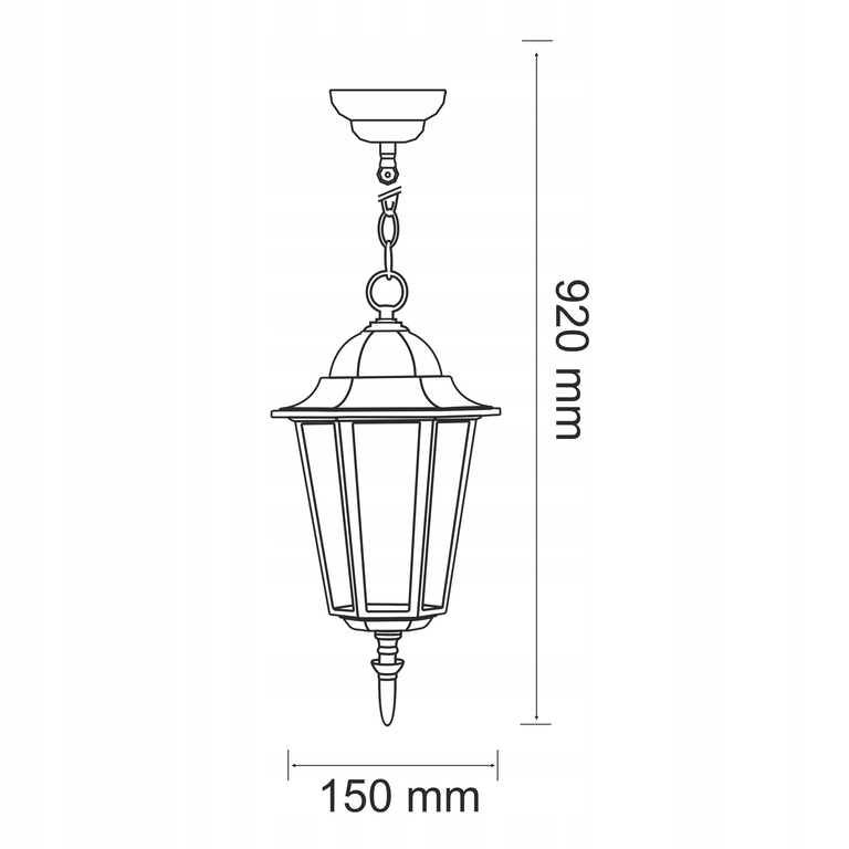 Lampa ogrodowa wisząca zwis LIGURIA patyna (2)