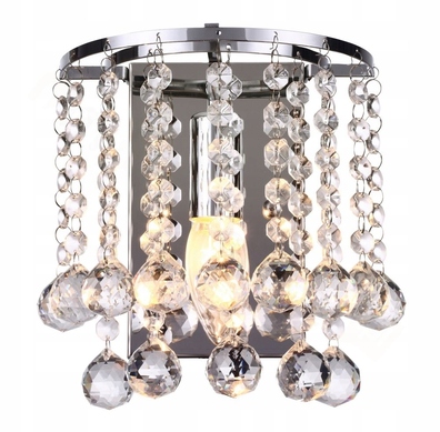 KINKIET nowoczesny kryształki LONDON CRYSTAL chrom