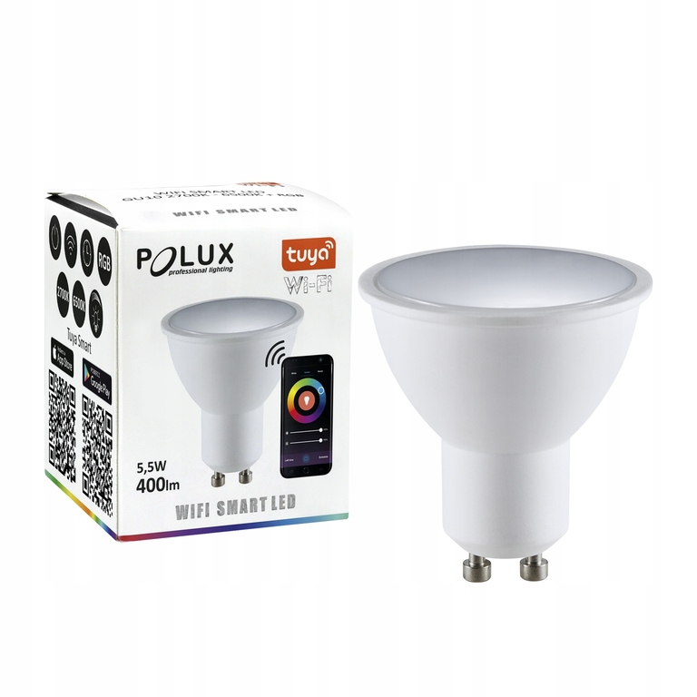 Żarówka LED SMART 5,5W 400lm WW-CW+RGB Wi-Fi TUYA (2)
