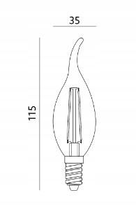 Żarówka LED ŚWIECZKA PŁOMYK dekoracyjna 4W E14 (2)