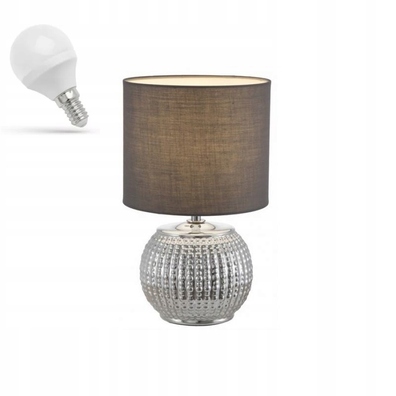 Lampka nocna stołowa Shirin 1pł chrom +żarówka LED