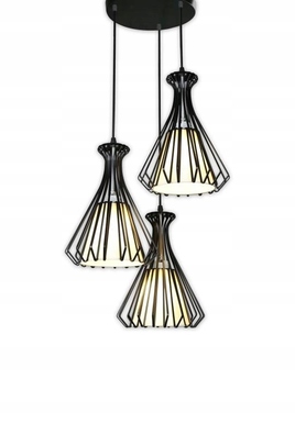 Lampa wisząca czarna TRIPLE druciki metal