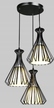 Lampa wisząca czarna TRIPLE druciki metal (2)
