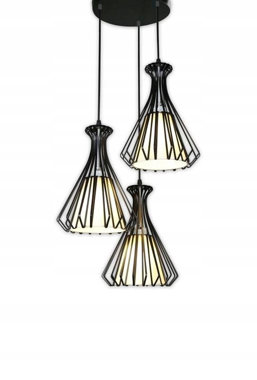 Lampa wisząca czarna TRIPLE druciki metal