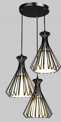Lampa wisząca czarna TRIPLE druciki metal (2)