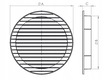 Kratka Wentylacyjna Okrągła z Siatką Grafit Ø125mm (3)