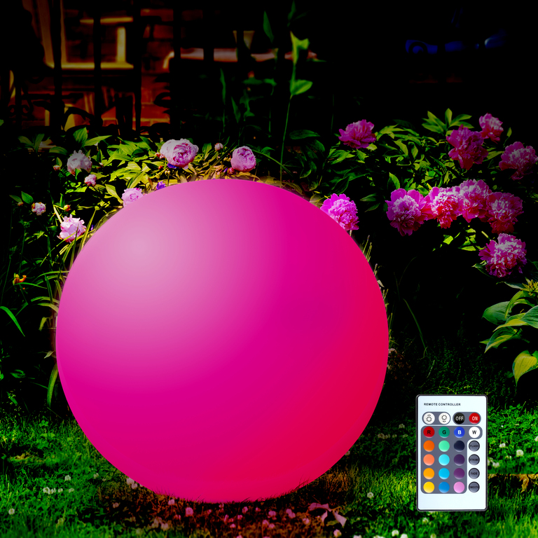 Lampa ogrodowa KULA Solarna 30 cm Polux RGB pilot (3)