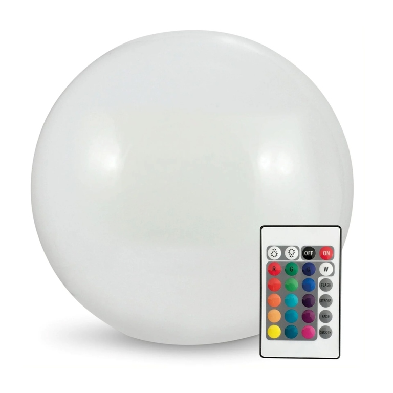 Lampa ogrodowa KULA Solarna 40 cm Polux RGB pilot (1)