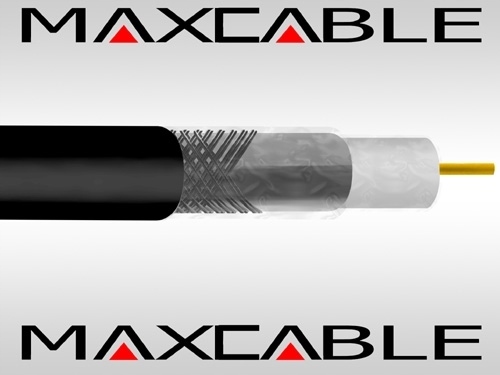 Przewód RG6U 1,02CCs żelowany czarny 1m MAXCABLE