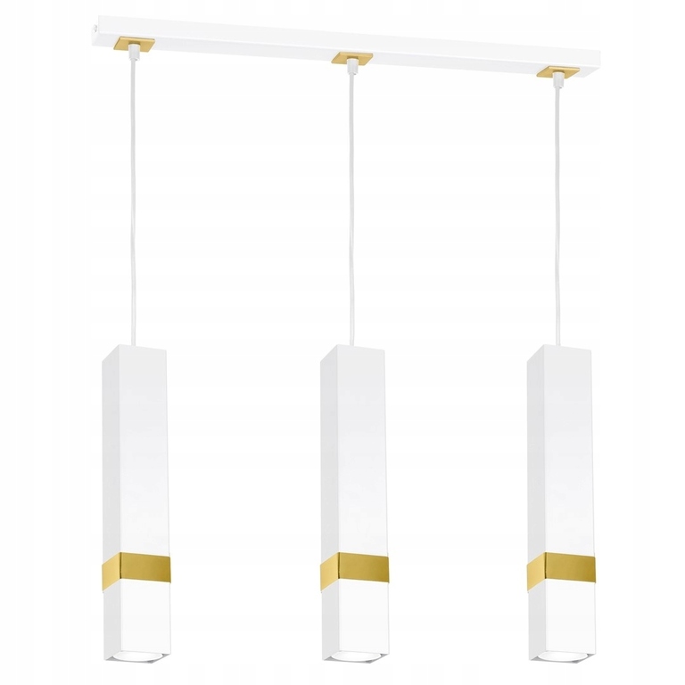 Lampa WISZĄCA LISTWA kwadrat VIDAR biała 3xGU10