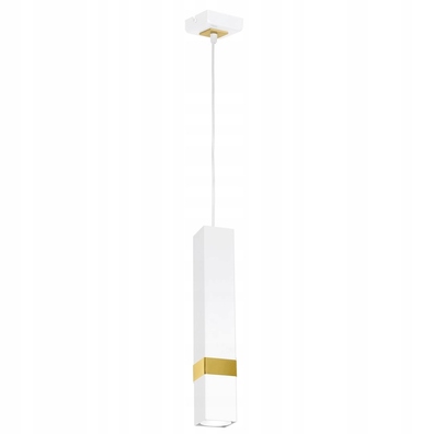Lampa WISZĄCA Zwis pojedyncza biały kwadrat