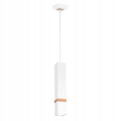 Lampa WISZĄCA Zwis pojedyncza biały kwadrat