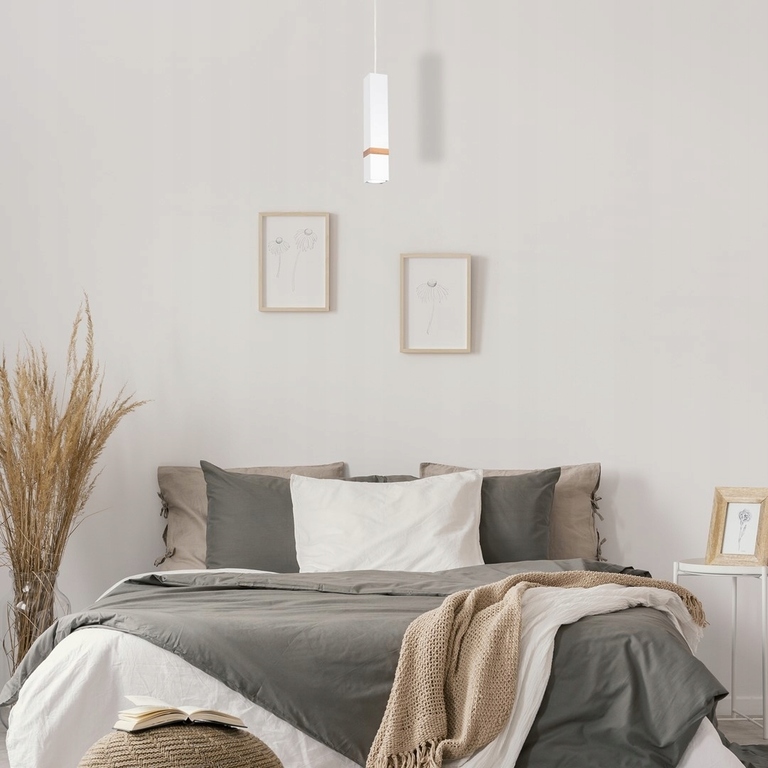 Lampa WISZĄCA Zwis pojedyncza biały kwadrat (6)