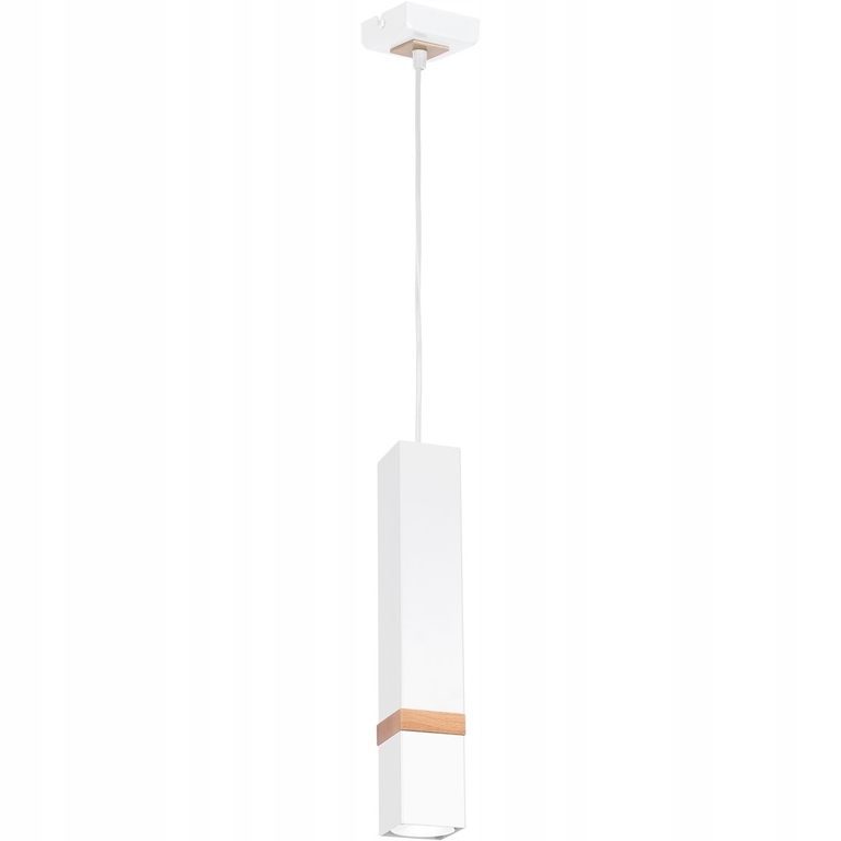 Lampa WISZĄCA Zwis pojedyncza biały kwadrat (2)