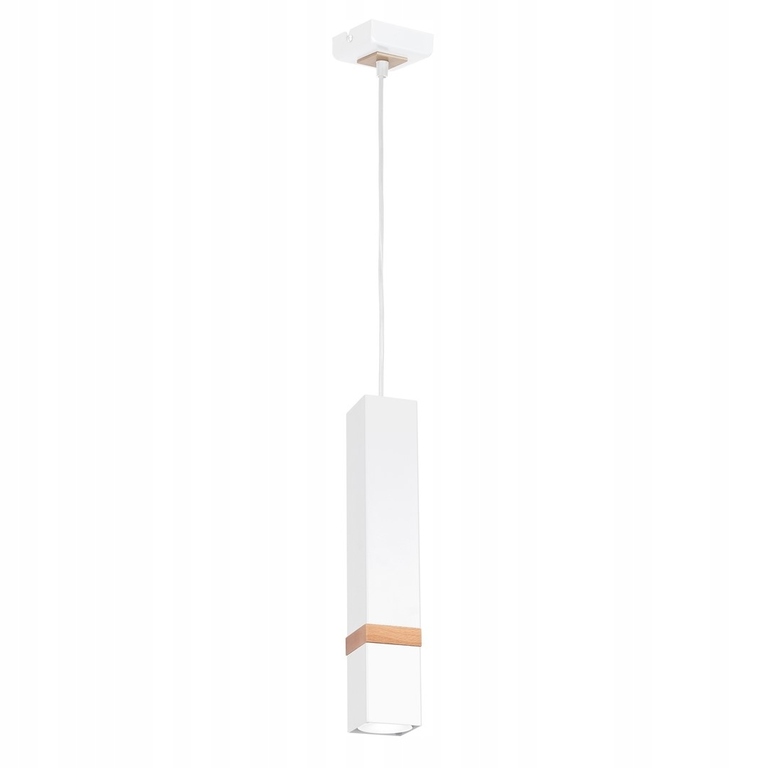 Lampa WISZĄCA Zwis pojedyncza biały kwadrat (1)