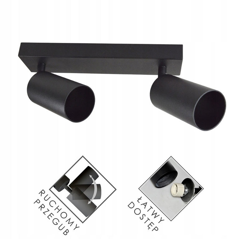 LAMPA SUFITOWA listwa spotlight Fargo 2 czarna (2)