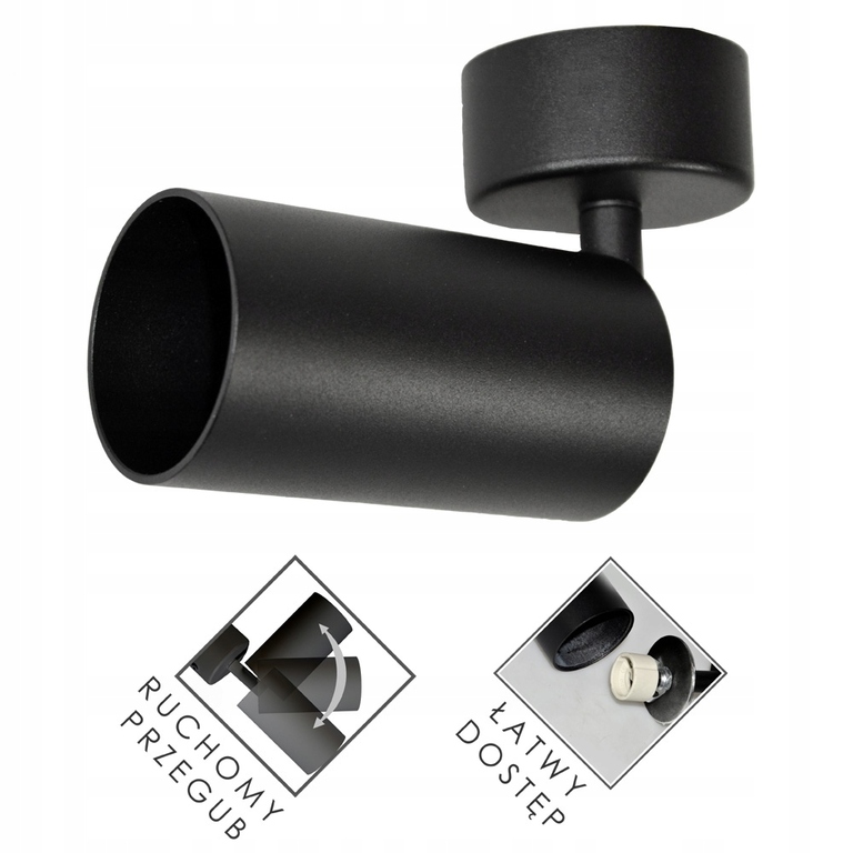 Lampa natynkowa kinkiet spotlight GU10 BK FARGO (2)