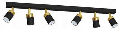 LAMPA SUFITOWA LISTWA 6 JOKER CZARNY/ZŁOTY
