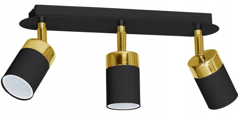 LAMPA SUFITOWA LISTWA 3 JOKER CZARNY/ZŁOTY