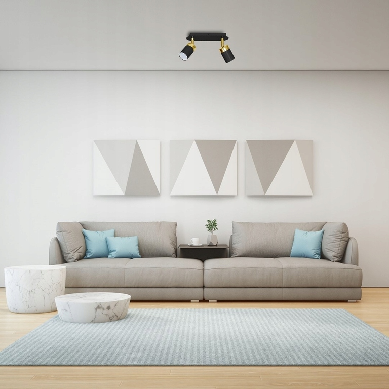 LAMPA SUFITOWA LISTWA 2 JOKER CZARNY/ZŁOTY (3)