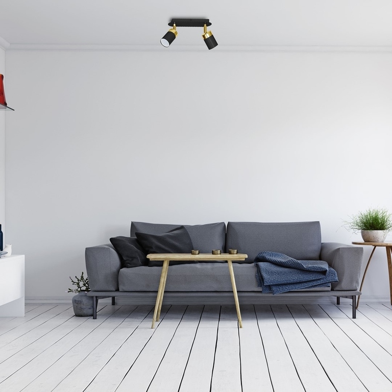 LAMPA SUFITOWA LISTWA 2 JOKER CZARNY/ZŁOTY (2)