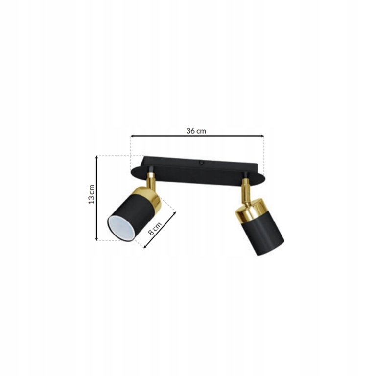 LAMPA SUFITOWA LISTWA 2 JOKER CZARNY/ZŁOTY (6)