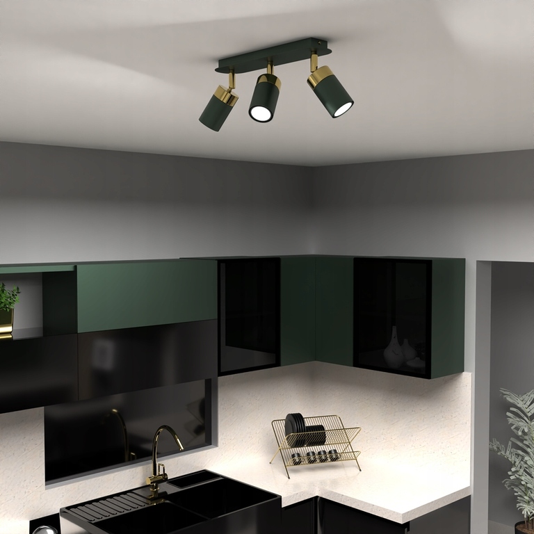 LAMPA SUFITOWA LISTWA 3 JOKER ZIELONY/ZŁOTY (4)