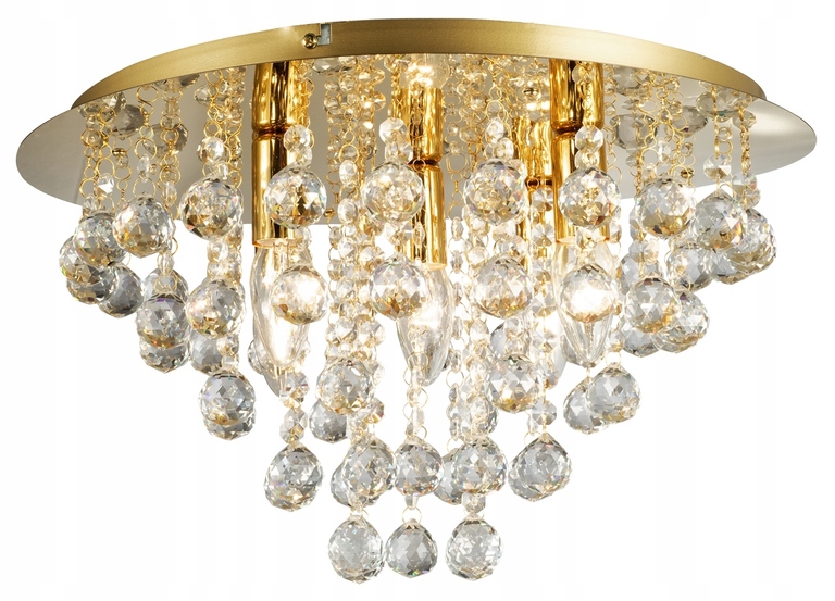 Lampa Plafon kryształki LONDON CRYSTAL Złota 3 (3)