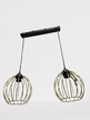 Lampa wisząca 2 listwa złote klosze metal LOFT