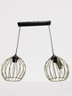 Lampa wisząca 2 listwa złote klosze metal LOFT (4)