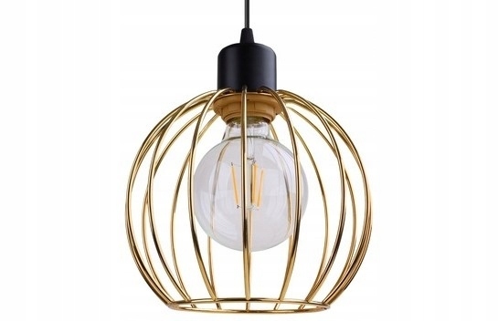 Lampa wisząca 2 listwa złote klosze metal LOFT (5)