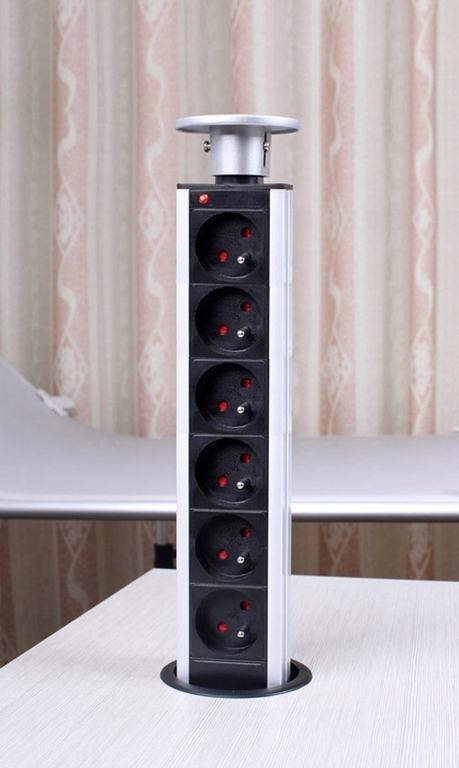 Gniazdo meblowe pod podszafkowe COLUMN 6 gniazd 2m