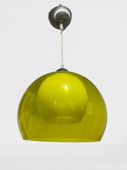 Lampa wisząca pojedyncza zwis żółta kula klosz (2)