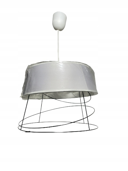 Lampa wisząca pojedyncza zwis abażur szara (2)