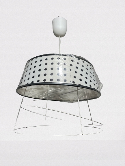 Lampa wisząca pojedyncza zwis abażur kropeczki (2)