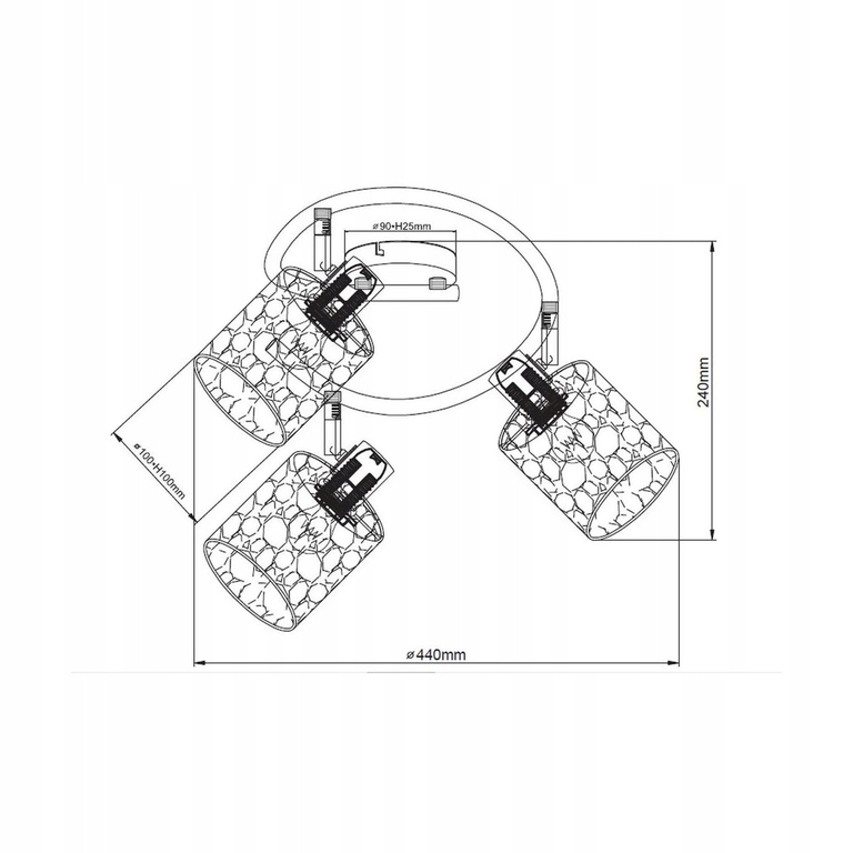 LAMPA SUFITOWA spirala KIGA 3 czarna złota E14 (2)