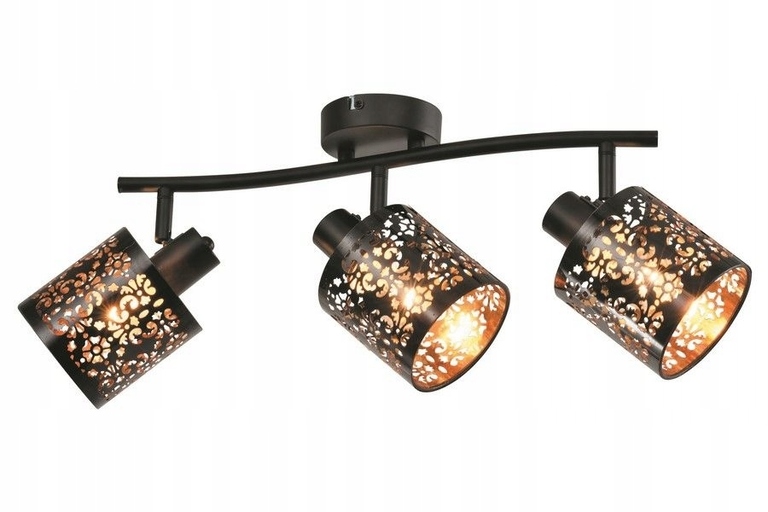 LAMPA SUFITOWA listwa KIGA 3 czarna złota E14 (1)