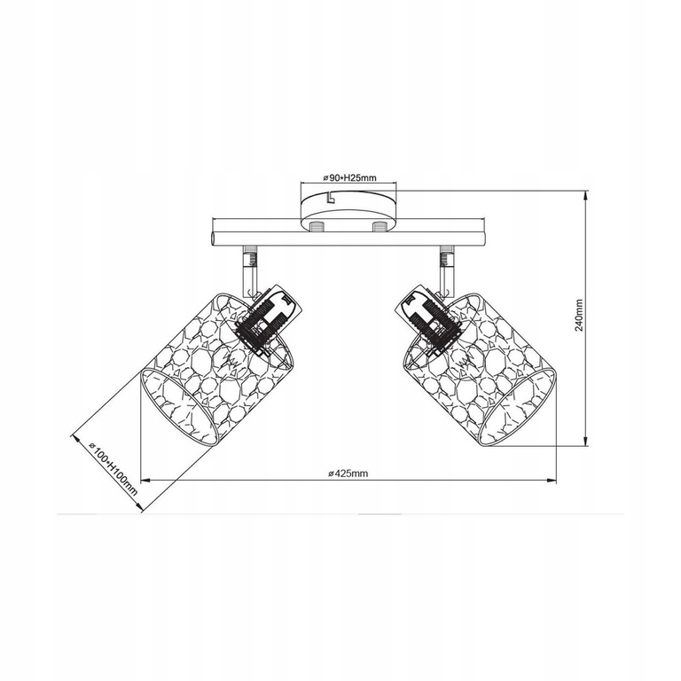 LAMPA SUFITOWA listwa KIGA 2 czarna złota E14 (3)