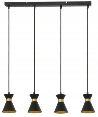Lampa WISZĄCA Zwis ŻYRANDOL BREDA CZARNO-ZŁOTA