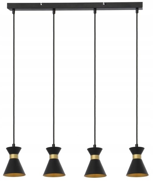 Lampa WISZĄCA Zwis ŻYRANDOL BREDA CZARNO-ZŁOTA (1)