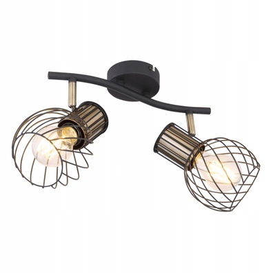 LAMPA SUFITOWA Reflektory ARGUSTO 2 czarna druciki