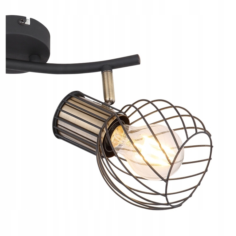 LAMPA SUFITOWA Reflektory ARGUSTO 2 czarna druciki (3)
