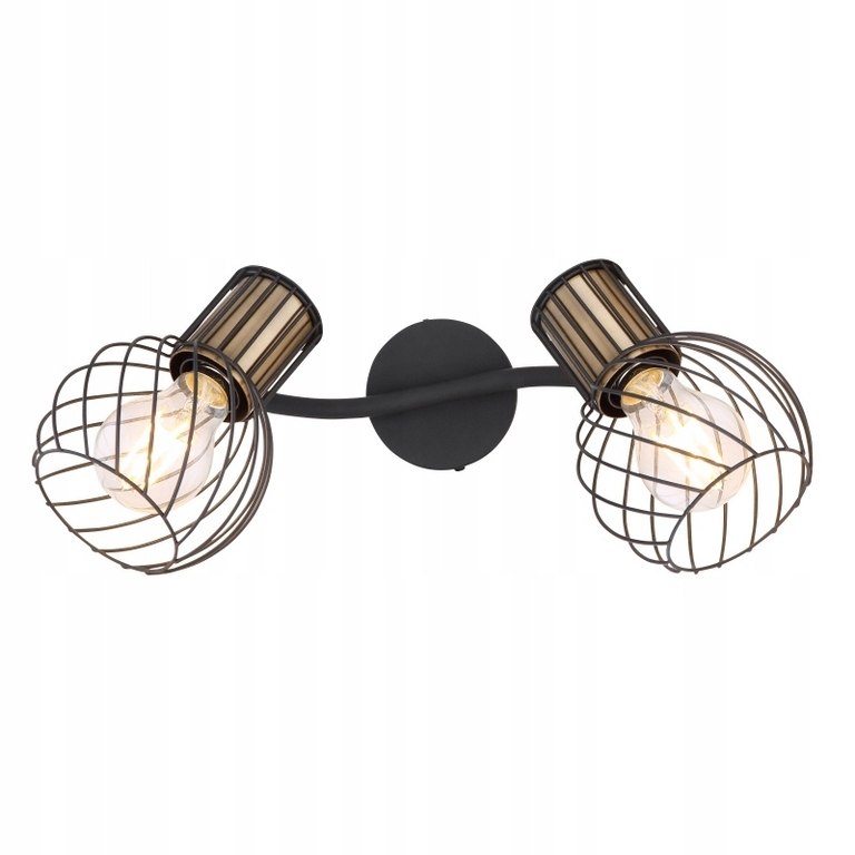 LAMPA SUFITOWA Reflektory ARGUSTO 2 czarna druciki (2)