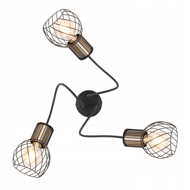 LAMPA SUFITOWA Reflektory ARGUSTO 3 czarna druciki (4)