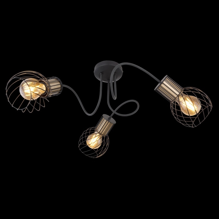 LAMPA SUFITOWA Reflektory ARGUSTO 3 czarna druciki (2)