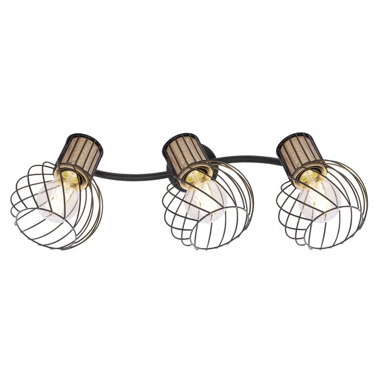 LAMPA SUFITOWA Reflektory LUISE 3 czarna druciki (5)
