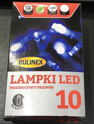 BULINEX LAMPKI LED 10L na baterie 1m ZIMNE
