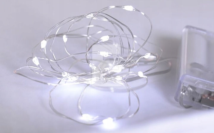 BULINEX LAMPKI LED NITKI 50L na baterie biały (2)