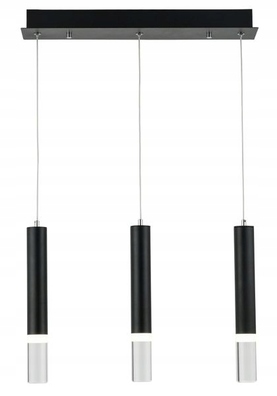 Lampa wiszaca Gwen czarna 3 płomienna Led